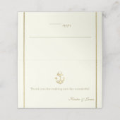 Nautisch gouden anker Ivoor Zitplaatsen Plaatskaartje (Buitenkant ongevouwen)