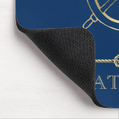 Nautisch Gouden Stuurwiel,Marineblauw Muismat (Hoek)