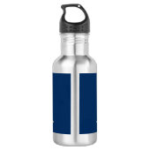 Nautisch Gouden Stuurwiel,Marineblauw Waterfles (Achterkant)