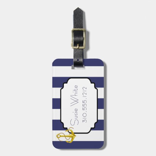 Nautisch grafisch Bagagelabel (Voorkant verticaal)