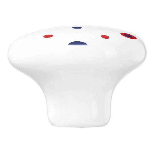 Nautisch Grijs Waterverf Walvis Rood Blauw Stippen Keramische Knop (Zijkant)