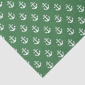 Nautisch groen en wit ankerpatroon tissuepapier (Detail)