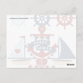 Nautisch Hallo Keizer Anchor Sail Boat-ontwerp Briefkaart (Achterkant)