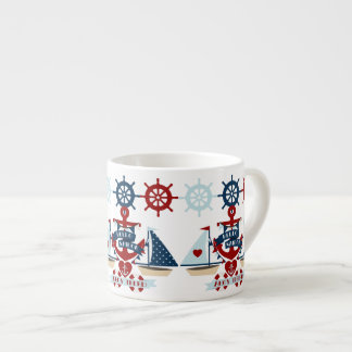 Nautisch Hallo Keizer Anchor Sail Boat-ontwerp Espresso Kop