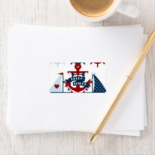 Nautisch Hallo Keizer Anchor Sail Boat-ontwerp Etiket (Insitu)