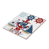 Nautisch Hallo Keizer Anchor Sail Boat-ontwerp Tegeltje (Zijkant)