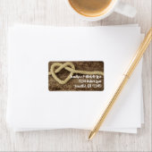 Nautisch hart gevormd touw hout achtergrond adres etiket (Insitu)