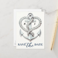 Nautisch Hart Touw Anker Kust Save the Date