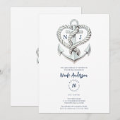 Nautisch harttouw Anker Kustanker Vrijgezellenfees Kaart (Voorkant / Achterkant)