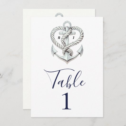 Nautisch Harttouw Anker Kusttafel Nummer Kaart (Voorkant / Achterkant)