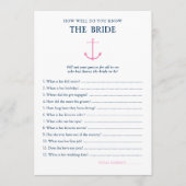 Nautisch Hoe goed ken Bruid Vrijgezellenfeest spel Kaart (Voorkant)