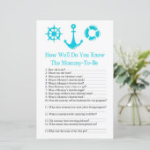 Nautisch Hoe goed ken je het baby shower spel? (Staand voorkant)