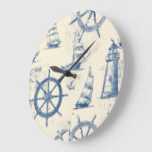 Nautisch horloge met anker- en scheepswielontwerp grote klok (Hoek)