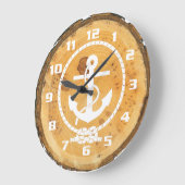 Nautisch hout grote klok (Hoek)