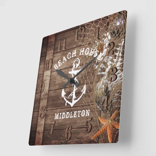 Nautisch hout vierkante klok (Hoek)