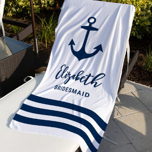 Nautisch Huwelijk Anker Bruidsmeisje Strandlaken