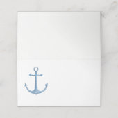 Nautisch huwelijk. Blauwe anker zitkaart. Beach Plaatskaartje (Buitenkant ongevouwen)