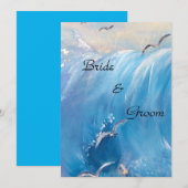 Nautisch huwelijk met golf uitnodiging (Voorkant / Achterkant)