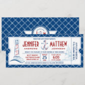nautisch huwelijksuitnodigingsticket kaart (Voorkant / Achterkant)