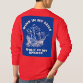 Nautisch inspirerend T-shirt met citaat (Achterkant)