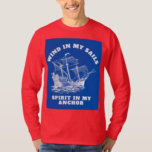 Nautisch inspirerend T-shirt met citaat (Voorkant)
