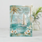 Nautisch jacht bruiloft uitnodiging (Staand voorkant)