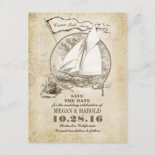 Nautisch  jacht save the date briefkaarten
