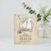 Nautisch jacht save the date briefkaarten (Staand voorkant)