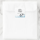 Nautisch Jubileum van waterspiegel Vierkante Sticker (Tas)