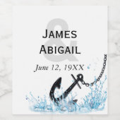 Nautisch Jubileum van waterspiegel Wijn Etiket (Enkel label)