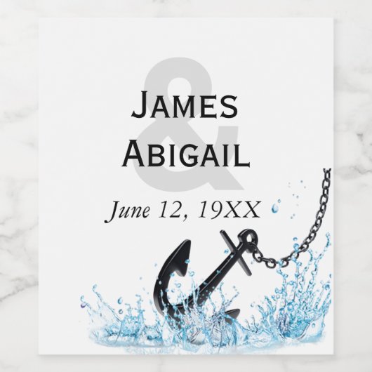 Nautisch Jubileum van waterspiegel Wijn Etiket (Enkel label)