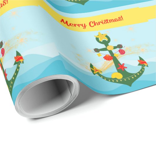 nautisch kerstanker cadeaupapier (Rol Hoek)