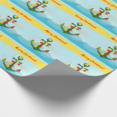 nautisch kerstanker cadeaupapier (Hoek)