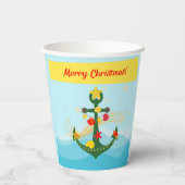 nautisch kerstanker papieren bekers (Achterkant)