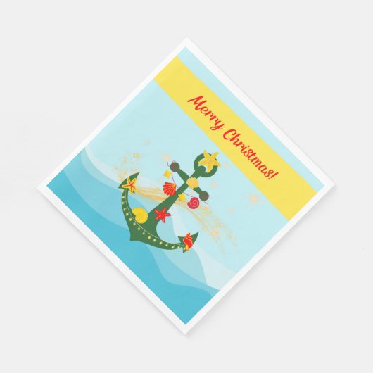 nautisch kerstanker servet (Hoek)