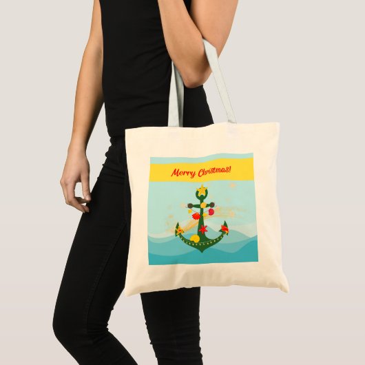 nautisch kerstanker tote bag (Voorkant (product))