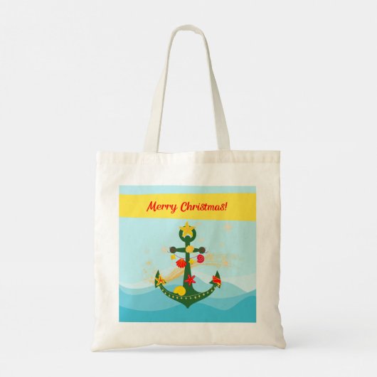 nautisch kerstanker tote bag (Achterkant)