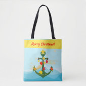 nautisch kerstanker tote bag (Voorkant)
