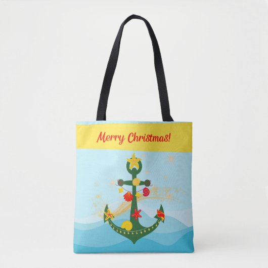nautisch kerstanker tote bag (Voorkant)