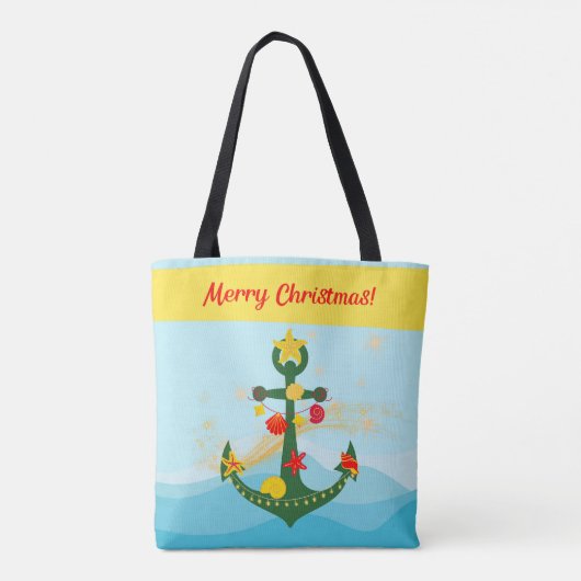 nautisch kerstanker tote bag (Achterkant)