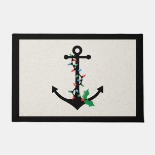 Nautisch kerstdeurmat van deur deurmat