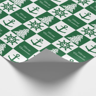 Nautisch kerstfeest cadeaupapier