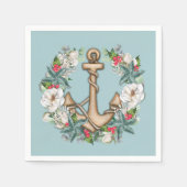 Nautisch kerstgeschut en anker | Licht Blauwgroen Servet (Voorkant)