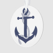 Nautisch kerstornament Anchor AcrylWhite Ornament (voorkant)