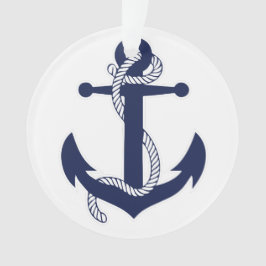 Nautisch kerstornament Anchor AcrylWhite Ornament