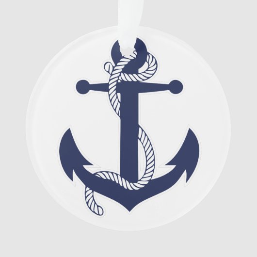 Nautisch kerstornament Anchor AcrylWhite Ornament (voorkant)