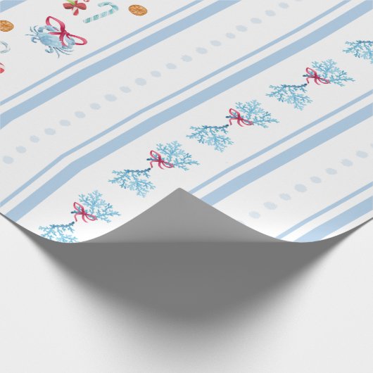 Nautisch kerstpapier cadeaupapier (Hoek)