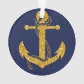 Nautisch kerstsieranker Gold Acryli Ornament (achterkant)