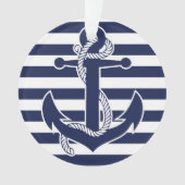 Nautisch kerstsierblauw Acrylanker Ornament (voorkant)