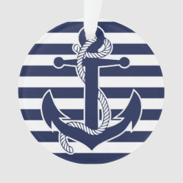 Nautisch kerstsierblauw Acrylanker Ornament